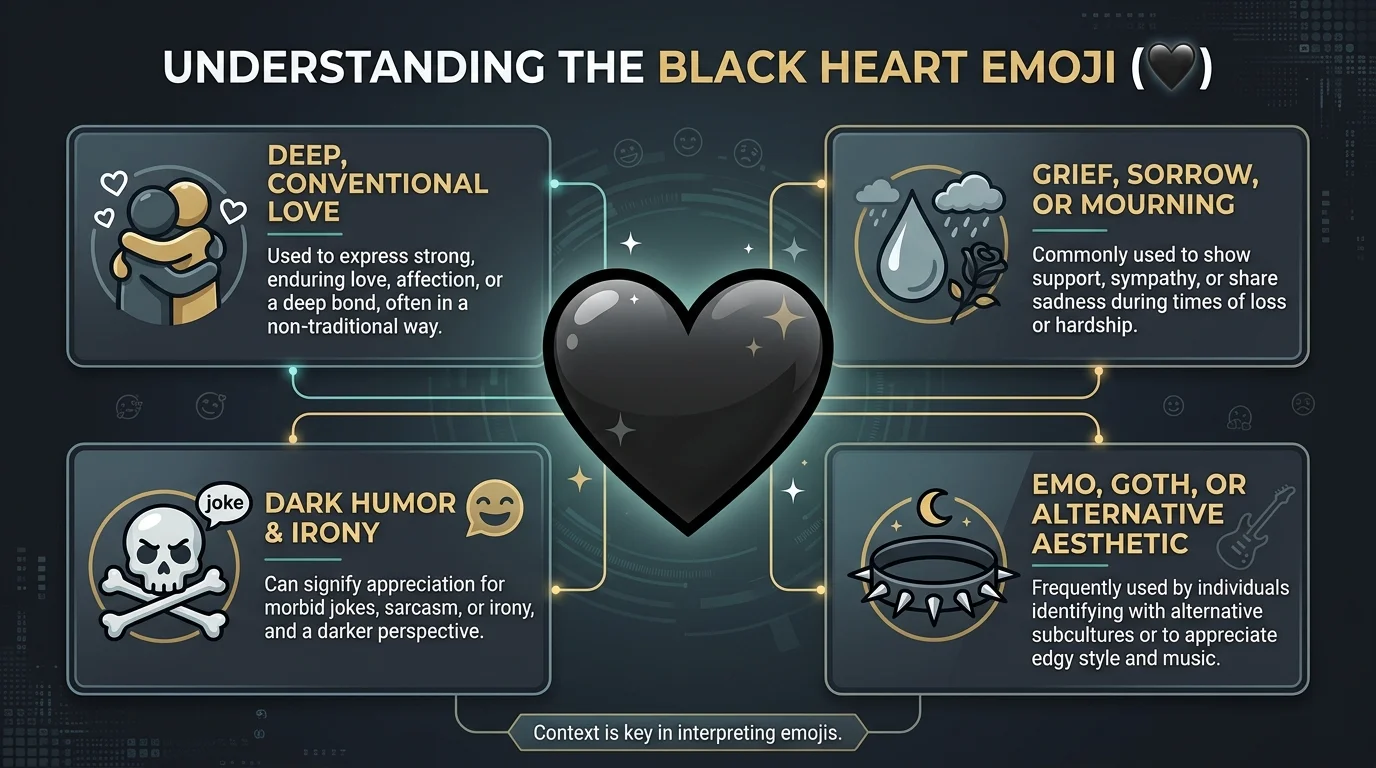 Black Heart Emoji Meaning in Love