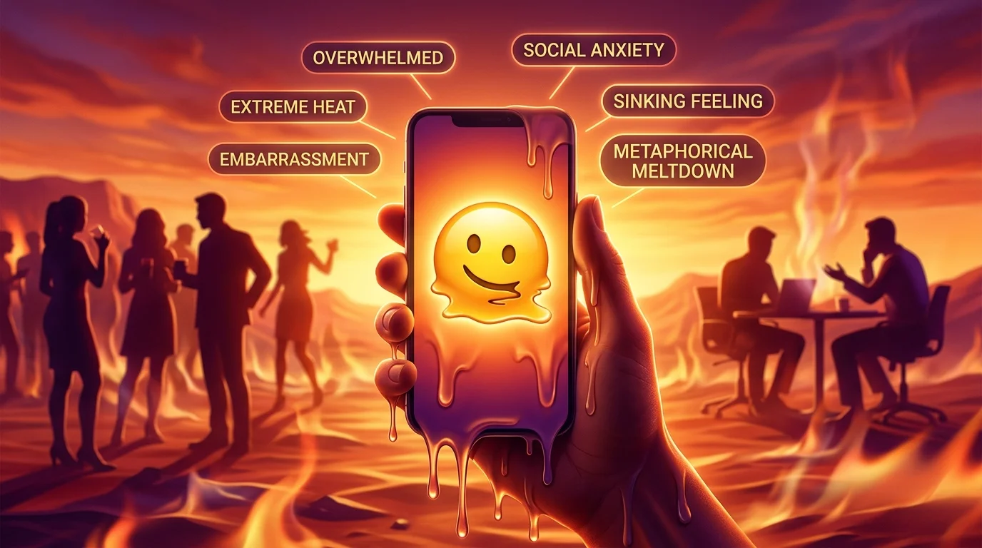 Melting Face Emoji Meaning in Funny Situations