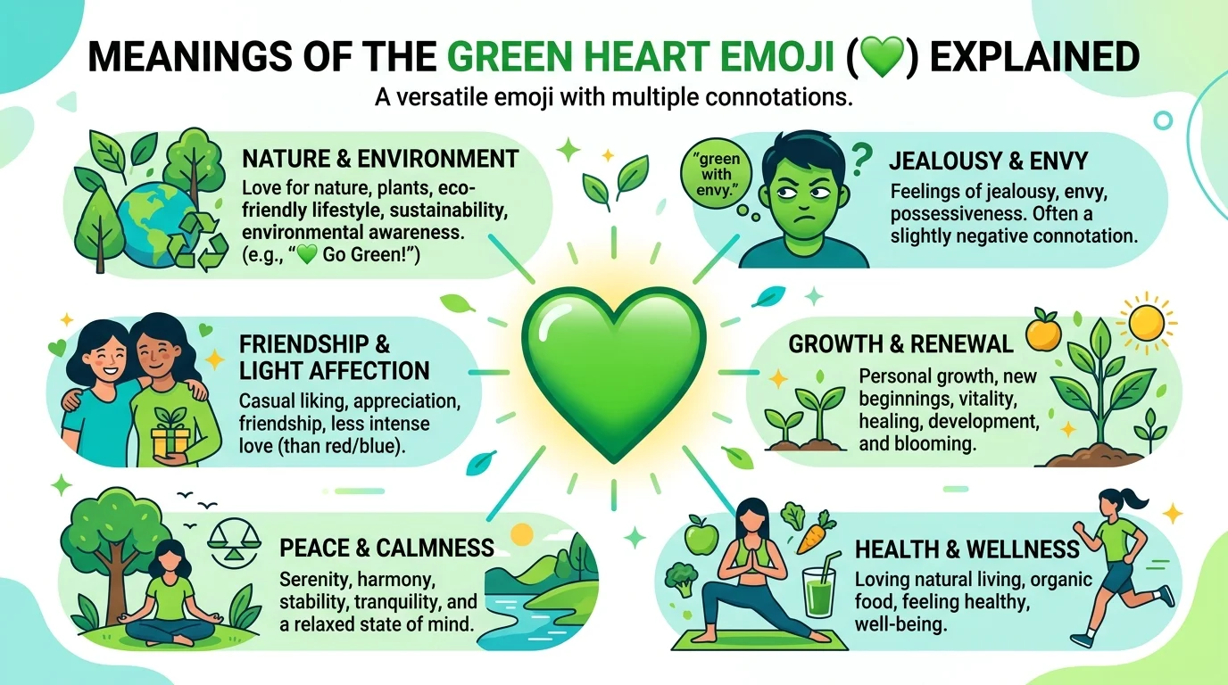 Green Heart Emoji and Nature