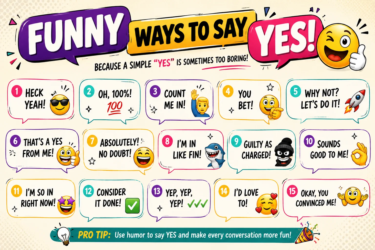 Savage Funny Ways to Say Yes with Attitude