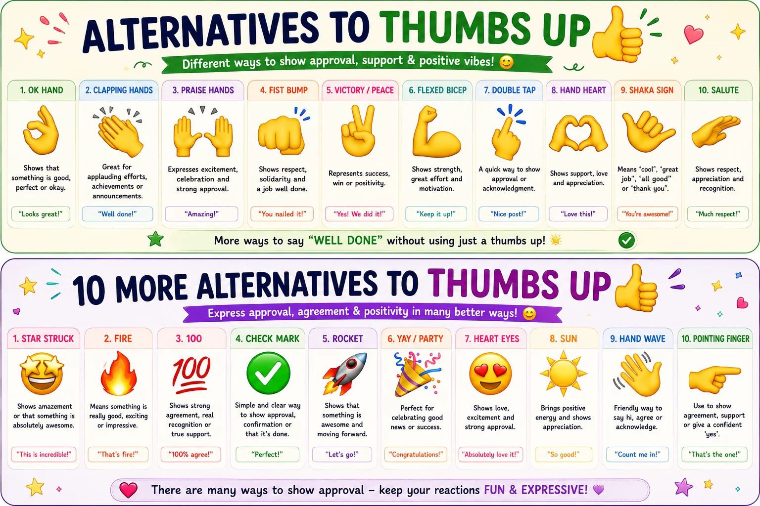 alternatives to thumbs up emoji
